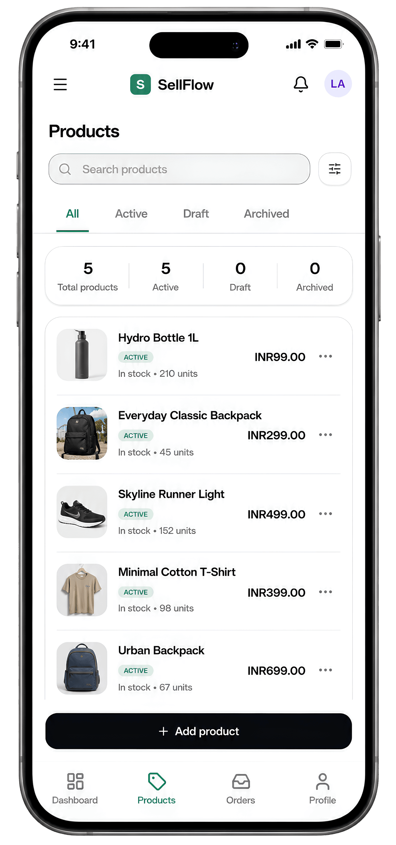 Create Product Listings Screen